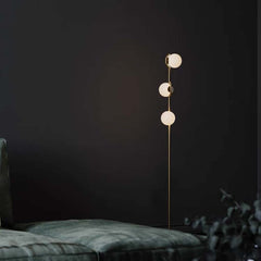 Floor Lamp Unique Glass Globe 3 Light Sitting Room