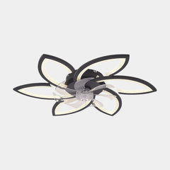 Blumen-Deckenventilator mit Licht, halbbündig, 3 Farben