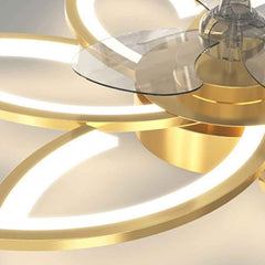 Blumen-Deckenventilator mit Licht, halbbündig, 3 Farben