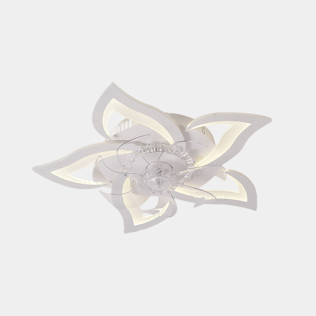 Flower Ceiling Fan with Light Semi-Flush, 3 Colors