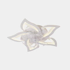 Blumen-Deckenventilator mit Licht, halbbündig, 3 Farben