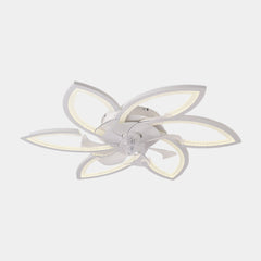 Blumen-Deckenventilator mit Licht, halbbündig, 3 Farben