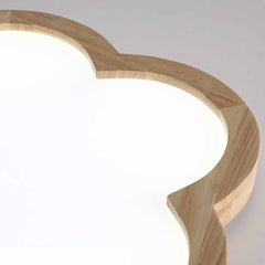 Flower Cloud Wood Acrylic Flush Mount Ceiling Light Detail LED