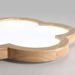 Flower Cloud Wood Acrylic Flush Mount Ceiling Light Detail