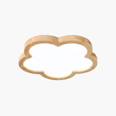 Flower Cloud Wood Acrylic Flush Mount Ceiling Light Main