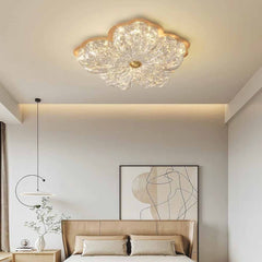 Flower Gold Foil Ceiling Light Luxury Flush Mount LED