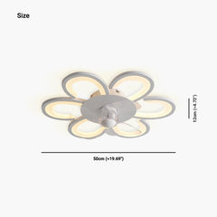 Flush Mount Ceiling Fan with LED Light Size