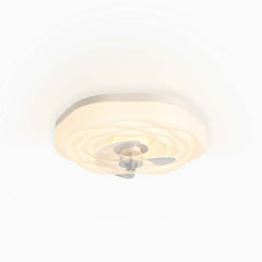 Flush Mount Ceiling Fan Light Nordic Rose White