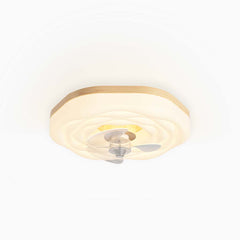Flush Mount Ceiling Fan Light Nordic Rose Wood Grain