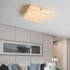 Unterputz-Deckenleuchte aus Alabaster-Marmor, quadratisch, LED