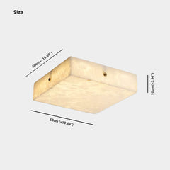 Unterputz-Deckenleuchte aus Alabaster-Marmor, quadratisch, LED