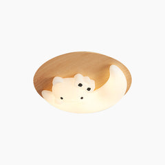 Flush Mount Ceiling Light Cartoon Moon Log Color