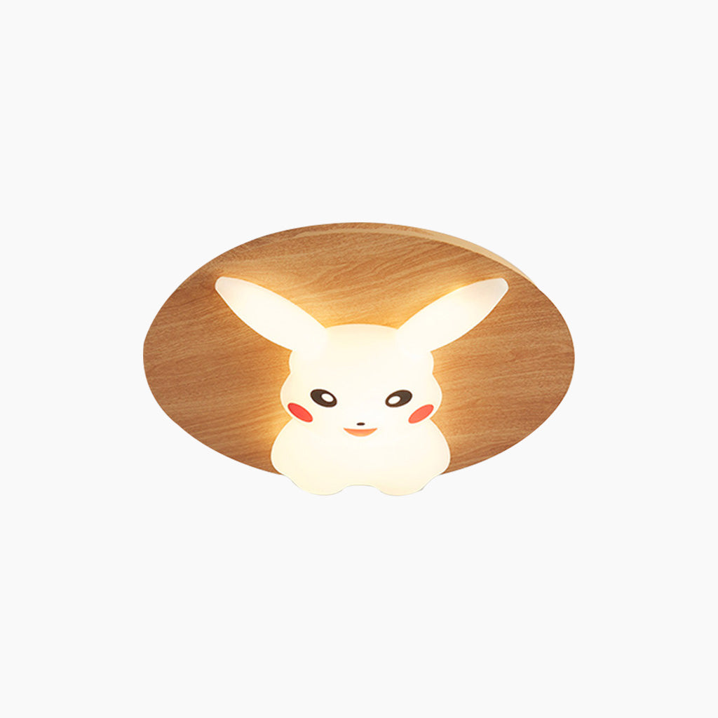 Flush Mount Ceiling Light Cartoon Pikachu Log Color