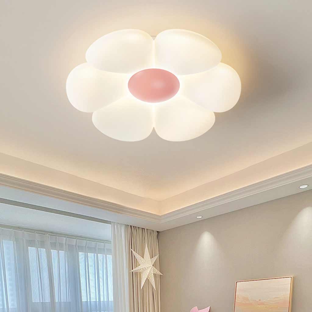 FlushMount Taklampa Kräm Akryl Blomma LED Sovrum