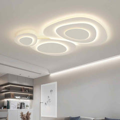Flush Mount Ceiling Light Geometirc Dimmable LED, White