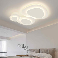 Flush Mount Ceiling Light Geometirc Dimmable LED, White