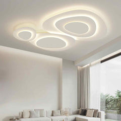 Flush Mount Ceiling Light Geometirc Dimmable LED, White