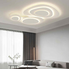 Flush Mount Ceiling Light Geometirc Dimmable LED, White