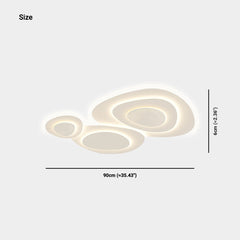 Flush Mount Ceiling Light Geometirc Dimmable LED, White