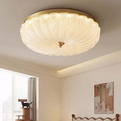Flush Mount Ceiling Light Modern Glass Round LED for Bedroom