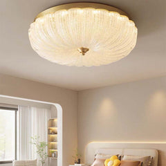 Flush Mount Ceiling Light Modern Glass Round LED for Bedroom