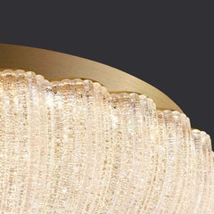 Flush Mount Ceiling Light Modern Glass Round LED for Bedroom