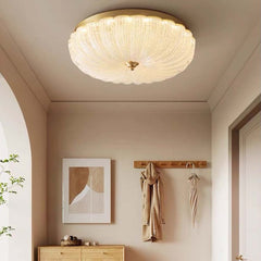 Flush Mount Ceiling Light Modern Glass Round LED for Bedroom