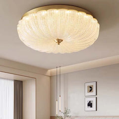 Flush Mount Ceiling Light Modern Glass Round LED for Bedroom