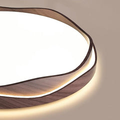 Flush Mount Ceiling Light LED Dimmable Walnut Color Shade