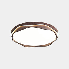 Flush Mount Ceiling Light LED Dimmable Walnut Color