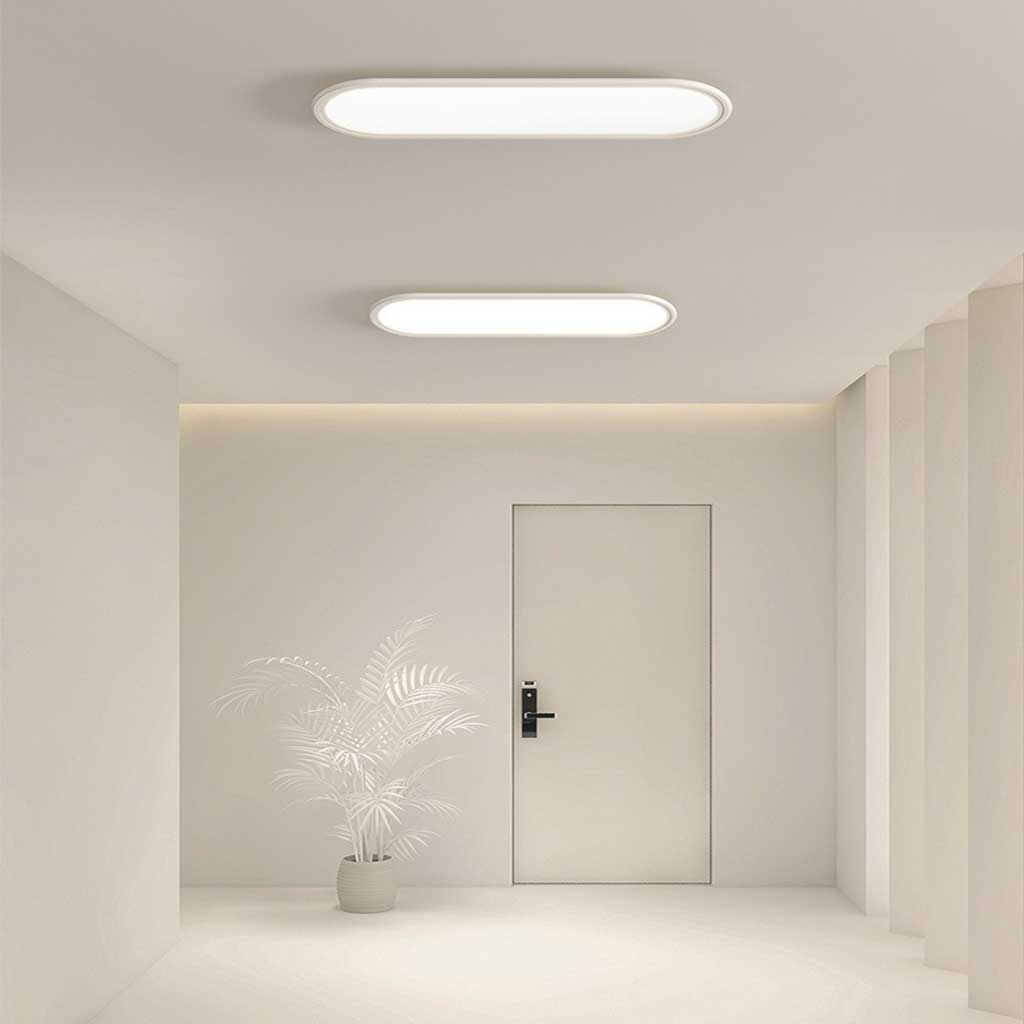 Rounded Rectangle Led Modern Rounded Rectangle White Flush Mount Ceiling Light | VAXLAMP