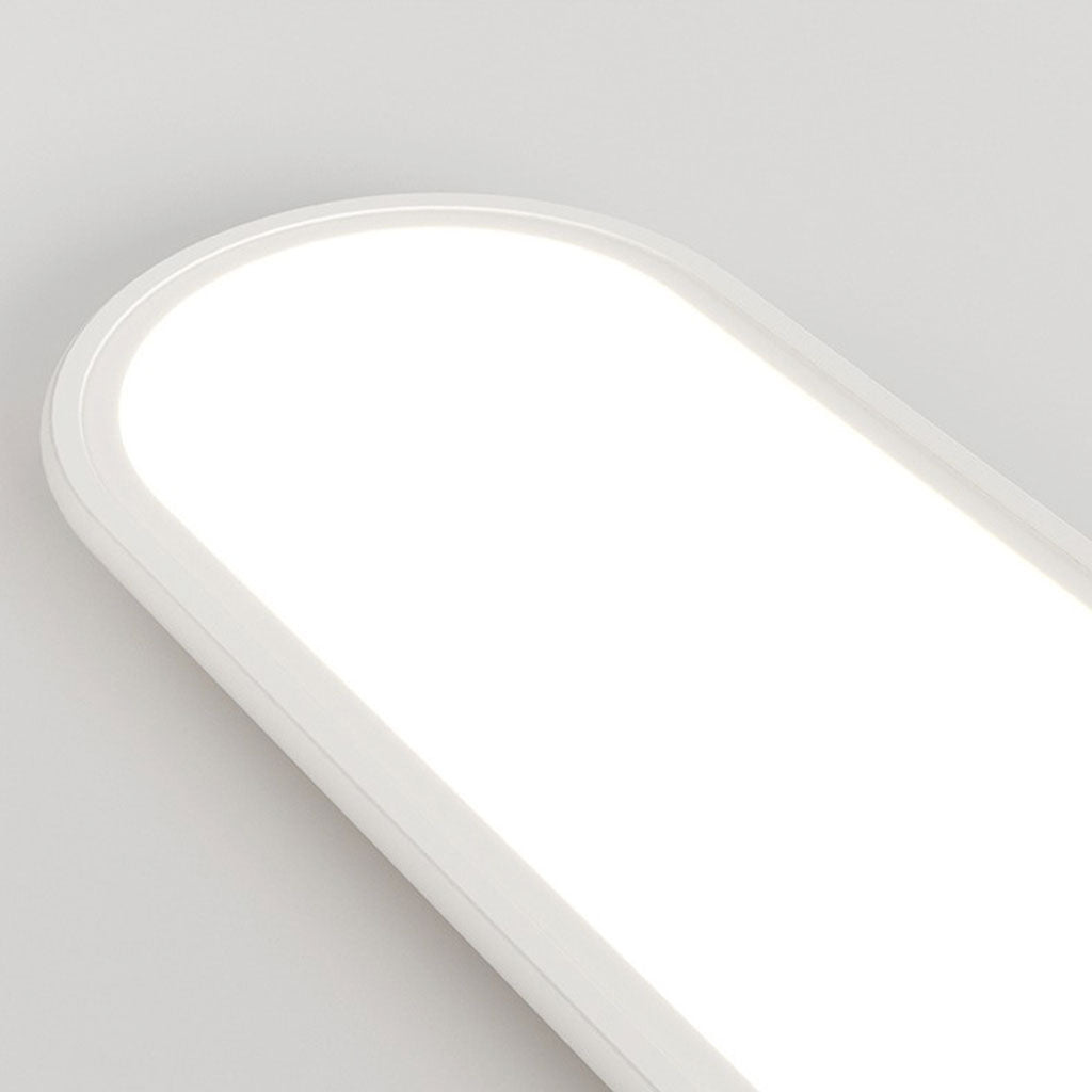 Modern Rounded Rectangle White Flush Mount Ceiling Light | VAXLAMP