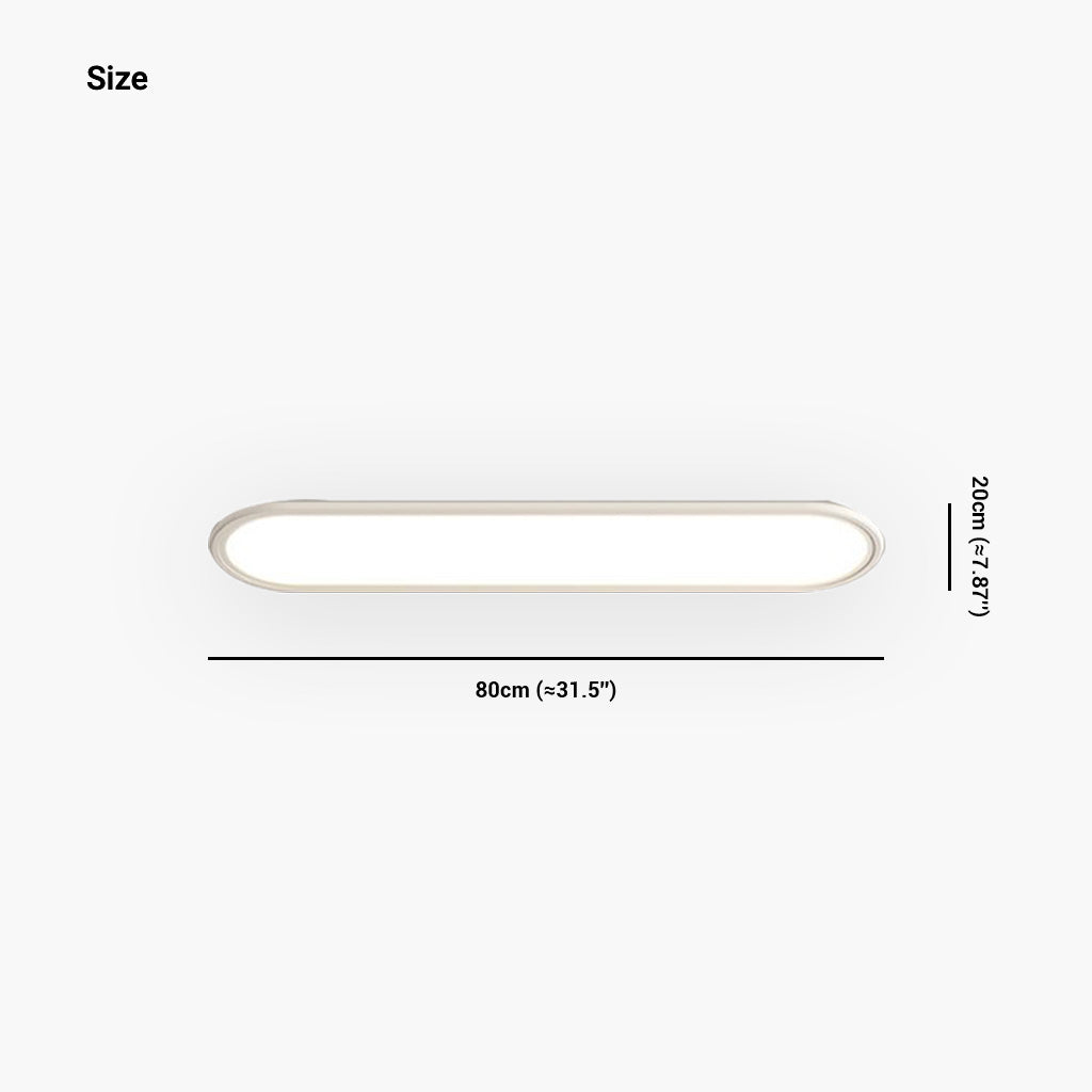 Flush Mount Ceiling Light LED Rounded Rectangle Size