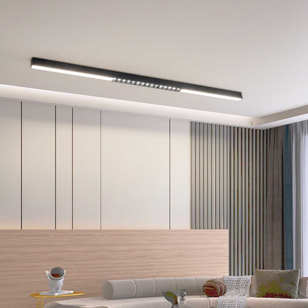 Flush Mount Ceiling Light Linear Black Living Room