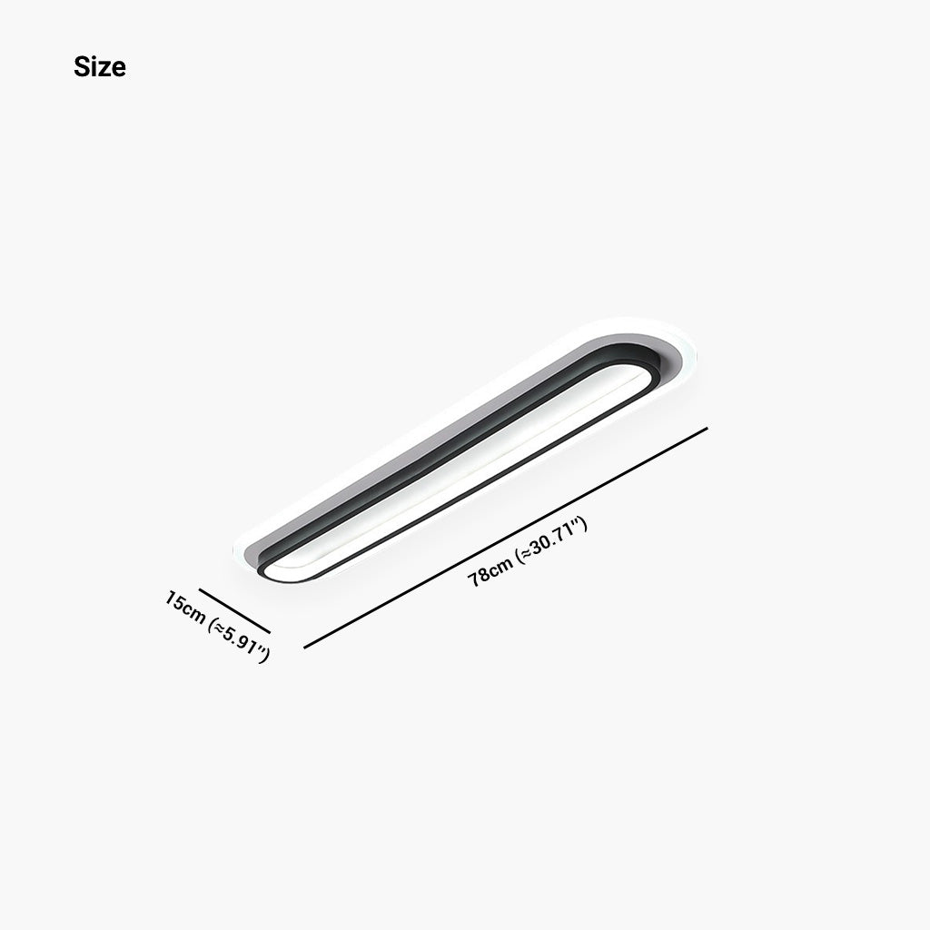 Flush Mount Ceiling Light Linear Black Size
