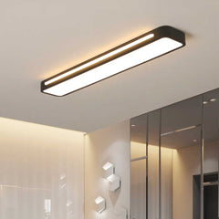 Flush Mount Ceiling Light Linear Rectangle Black Living Room
