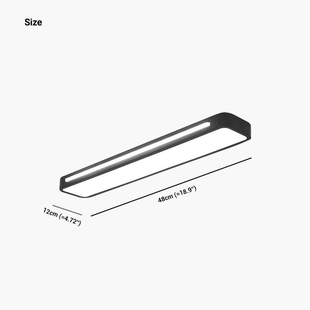 Flush Mount Ceiling Light Linear Rectangle Black Size