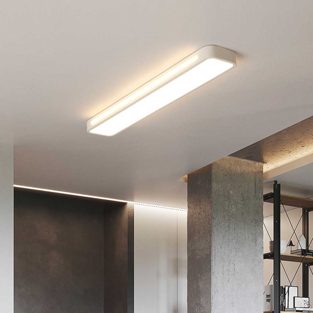 Flush Mount Ceiling Light Linear Rectangle White Entrance