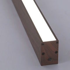 Flush Mount Ceiling Light Linear Walnut Color Detail