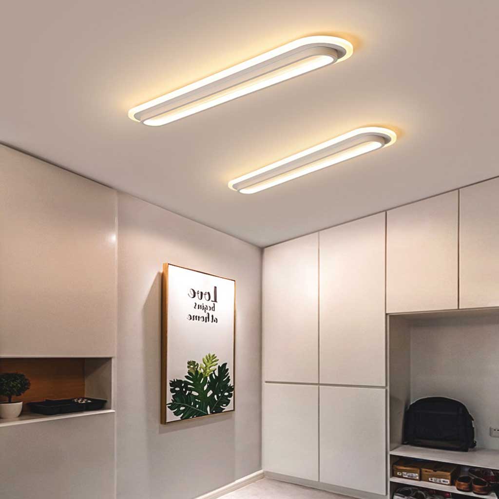 Flush Mount Ceiling Light Linear White Corridor