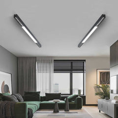Flush Mount Ceiling Light Long Linear Black Living Room