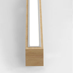 Flush Mount Ceiling Light Long Wooden Linear Detail