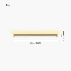 Flush Mount Ceiling Light Long Wooden Linear Size