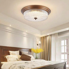 Flush Mount Ceiling Light Mid century Round Glass Bedroom