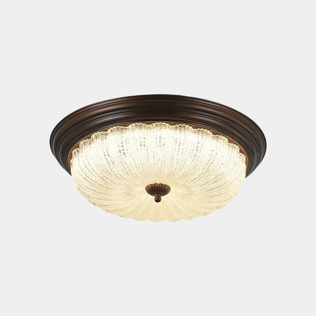 Flush Mount Ceiling Light Mid-century Vintage Round Glass