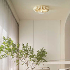 Flush Mount Ceiling Light Pumpkin Round Clear Hallway