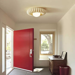 Flush Mount Ceiling Light Pumpkin Round White Foryer