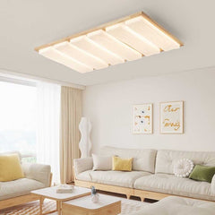 Flush Mount Ceiling Light Rectangle Living Room Cream