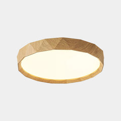 Flush Mount Ceiling Light Round Wood Grain LED Log Color