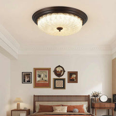 Flush Mount Ceiling Light Vintage Round Glass Bedroom